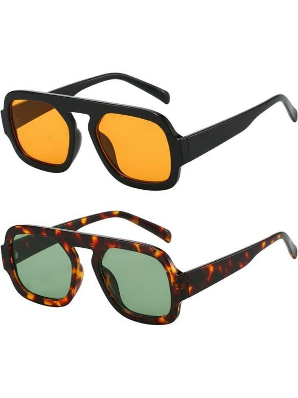 Square Aviator Sunglasses Women Flat Top Vintage UV400 Stylish Sun Shades